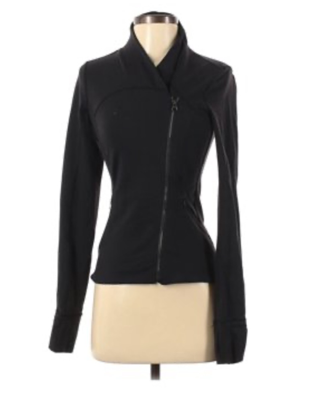 lululemon athletica Black Asymmetrical Zip Jacket